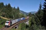 185 665 + 186 106 mit Zug 43126 von Mnchen-Ost nach Verona am 08.09.2012 bei Bad Hofgastein