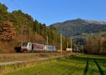 186 285 + 186 102 mit einem KLV am 17.11.2012 bei Terfens. 