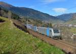 185 674 + 186 290 mit TEC 41851 am 29.11.2014 bei Angertal. 