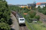 185 662 am 08.06.14 mit dem sonntäglichen Schrottzug am Münchner Westpark