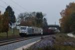 185 663 mit einem EKOL am 29. Oktober 2015 bei Übersee.