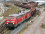 LWC 218 450 und 218 451,am 08.Februar 2019,auf der Ladestraße in Bergen/Rügen.