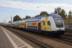 RE3 Zug nach Hamburg Hbf bei der Durchfahrt in Ashausen. 16.10.2018