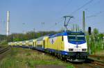 ME 146-06 mit Rangierfahrt aus ME 82119 (Hamburg Hbf–Uelzen) rumt am 24.04.2005 in Uelzen vom Bahnsteig ins OHE-Betriebswerk ab (aufgenommen vom nrdlichen Bahnsteigende).