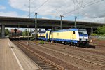 Ausfahrt von 146 541-8 am 26.05.2015 mit einem Metronom (Hamburg Hbf - Lüneburg) aus Hamburg Harburg.