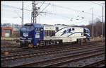 Der Blue Tiger war quasi der erste Tiger auf DB Gleisen. 250001 war am 27.1.2002 noch in Diensten der RAG und trug auch noch deren Signum. Die Lok war aber an die MKB vermietet, was man bei genauerem Hinsehen auch an dem Aufkleber erkennen kann. Am 27.1.2002 war sie im Grenzbahnhof Bad Bentheim im Einsatz. 