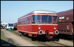 An seine alte Wirkungsstätte kehrte der Talbot Triebwagen, Baujahr 1953, der Hümmlinger Kreisbahn zurück, als er bei der Ausstellung der Mindener Kreisbahn am 10.5.1998 in Minden präsentiert wurde.