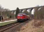 MEG 318 (232 690) fuhr am 11.02.15 mit einem Messzug von Zeitz nach Vojtanov und zurück.