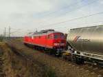 MEG 315 (232 489-5) am Zugschuss des Zementzuges, gesehen in Schönberg/Plauen am 17.03.2015