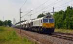 247 042 zog am 25.06.15 den MEG-Leerzementzug nach Rüdersdorf durch Burgkemnitz Richtung Wittenberg