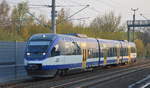 NEB mit dem RB27 nach KLosterfelde ab Berlin Gesundbrunnen mit VT 737 (95 80 0643 409-5+95 80 0943 409-2+95 80 0643 909-4 D-NEBB) am 08.04.19 Berlin Blankenburg.