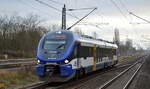 NEB mit der Regionalbahn RB12 nach Templin mit  VT 632.008 / SA 139.027  bei der Einfahrt Bf. Berlin-Hohenschönhausen.