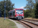 Auf dem Abstellgleis,neben der Ausfahrt nach Wensickendorf,stand der NEB VT650 567,am 19.August 2016,in Basdorf.