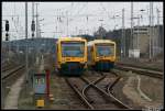 2 Regioshuttle der Ostdeutschen Eisenbahn GmbH (ODEG) in Neustrelitz. Aufgenommen habe ich das Bild am 10.04.08