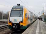 ET 445.110 der  ODEG - Ostdeutsche Eisenbahn GmbH als RE4 (RE 37320) von Ludwigsfelde nach Rathenow in Teltow am 19. Januar 2013.

