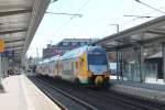 ODEG ET 445.111 (445 111-8) als RE 2 (RE 37378) von Wismar nach Cottbus in Schwerin Hbf am 28.04.2013