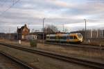 VT 646.041 (646 041-3) ODEG - Ostdeutsche Eisenbahn GmbH als RB51 (RB 68869) von Rathenow nach Brandenburg Hbf, bei der Ausfahrt aus Rathenow. 17.01.2014