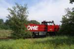 OHE 150007 (Bauart: G 1205) sonnt sich am 23.08.2007 in St. Michaelisdonn  und wartet auf weitere Aufgaben.