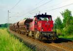 OHE 150 004 mit Gterzug Richtung Hannover am 01.06.1999 zwischen Klein Sstedt und Suderburg