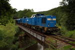 Freundlicher Tf auf der 204 044 am Schotterzug nach Greiz.