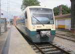 Hier 650 032-4 als PRESS von Bergen auf Rgen nach Lauterbach Mole, dieser Triebzug stand am 19.6.2010 in Bergen auf Rgen.