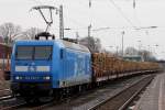 Press 145 030-7 (145 085-7) mit langem Holzug in Bonn-Beuel 16.3.2013