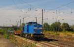 PRESS 204 031-1 mit Flachwagen Richtung Grokorbetha, am 07.09.2013 in Naumburg (S) Hbf.