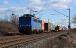 140 038 der Press wird von Metrans für den innerdeutschen Containerverkehr eingesetzt.