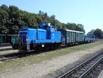 Ein Gbs und einen Res-x hatte die PRESS 363 029,am 27.Juli 2018,in Putbus,am Haken.