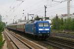 145 023 der PRESS berfhrt die Wagen des DPE 1762 von Mossach nach Mnchen Ost.