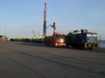 Am Abend vom 23.Mai 2013 stand die PRESS 346 020 in Mukran.Aufnahme endstand durch das Hafentor ohne das Hafengelnde zubetreten.