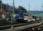 110 043  National Express  der PRESS durchfhrt am 30.Mrz 2014 Lz den Bahnhof Kronach in Richtung Saalfeld. Gru zurck!