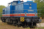 293 002-2 von Raildox auf dem Gelände der Anschlußbahn Nordhausen, südlich vom Bahnhof Nordhausen von der Straße  Verlobungsweg  01.10.2016