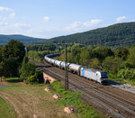 193 824 Railpool-RTB mit Kesselwagen  Richtung Würzburg.Aufgenommen in Gemünden am Main am10.9.2016.