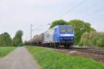 145-CL 206 der RBH mit Kesselwagen in Maintal-Ost Richtung Hanau am 21.4.2011