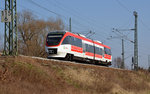 VT 1011(643 237) der Regiobahn fuhr am 17.03.16 durch Gräfenhainichen Richtung Wittenberg.