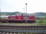 Lok der Rennsteigbahn im Bahnhof Themar.