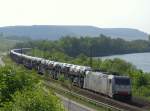 Railpool/RTB 185 639 mit einem ARS-Altmann am 14.05.2015 kurz vor Retzbach-Zellingen Richtung Gemünden 