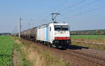 Die für die Rurtalbahn fahrende 185 638 schleppte am 29.09.17 einen Kesselwagenzug durch Rodleben Richtung Roßlau.