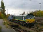 Die V265 und V204 der Rurtalbahn parkten heute in Aachen-West in Abwartung neuer Aufgaben. Aufgenommen am 30/10/2010.