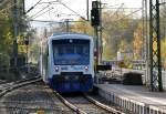 VT 740 der Rurtalbahn nach Heimbach bei der Abfahrt aus dem Bf Düren - 13.11.2013