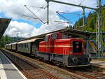 Am 20. August 2022 zog die V70.01 von der SAB (Schwäbische-Alb-Bahn) den 3seenbahnzug von Titisee nach Seebrugg.