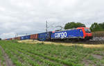 482 043-7 der SBB Cargo mit Container, unterwegs in Richtung Hamburg.