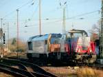 Am 19.12.2015 rangierte 264 006&261 309aus dem Stendaler Güterbahnhof und fuhren in Richtung Hannover davon.