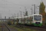 STB VT 107 + VT 110 + VT 102 als Tfzf vom Bw der Erfurter Bahn in Richtung Hauptbahnhof, am 09.10.2015 in Erfurt Ost.