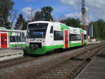 STB VT104 als Anschlußzug Richtung Suhl auf Gleis 3 in Zella Mehlis am 31.Mai 2020.