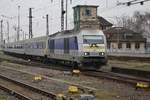 223 144 stellt am 27.1.2018 den RE6 (RE27762) nach Chemnitz Hauptbahnhof im Leipziger Hauptbahnhof bereit.