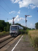 MRB VT 005 fhrt in Borna ein als RB aus Leipzig 10.08.2010