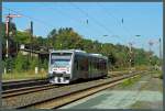 VT 013 der MRB erreicht am 28.09.2013 als MRB80303 den Zielbahnhof Borna.