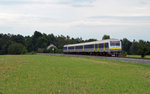 Ein RE von Chemnitz nach Leipzig passiert am 31.07.16 Belgershain.
